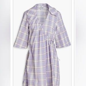 Purple Ganni wrap dress